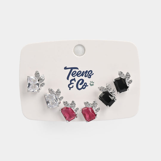 Girls Fancy & Stylish Earrings/Tops - Pack of 3
