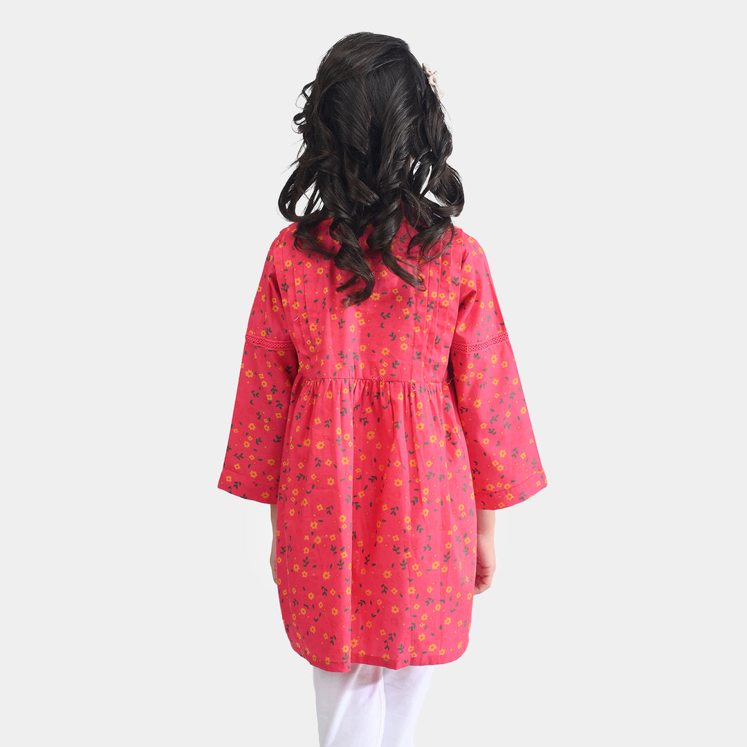 Girls Cotton Poplin Casual Frock Day Lilly-Pink