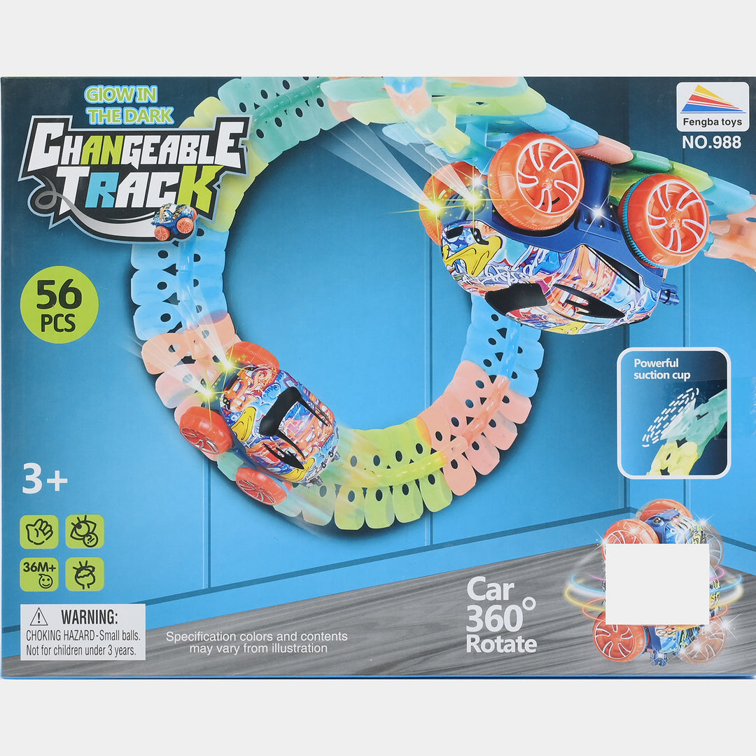 Glow in the Dark Changeable Track Playset | 56PCs