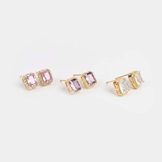 Girls Fancy & Stylish Earrings/Tops - Pack of 3