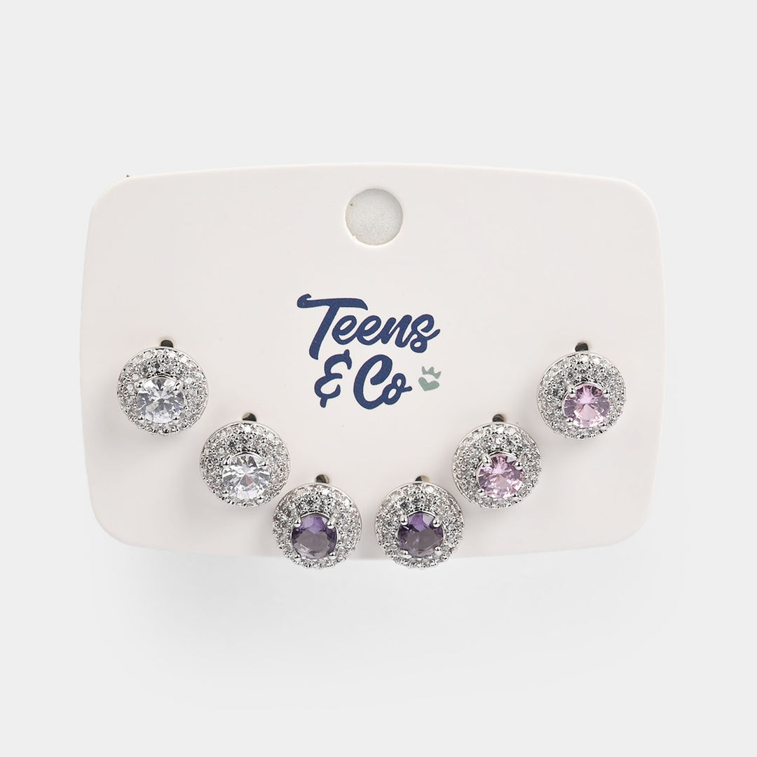 Girls Fancy & Stylish Earrings/Tops - Pack of 3