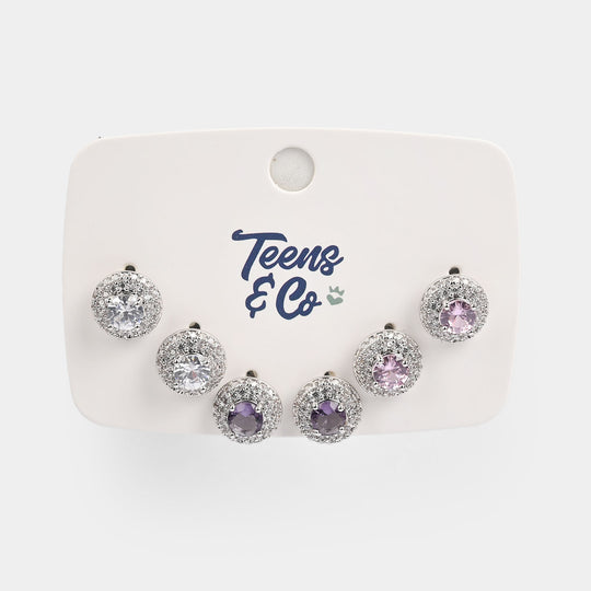 Girls Fancy & Stylish Earrings/Tops - Pack of 3