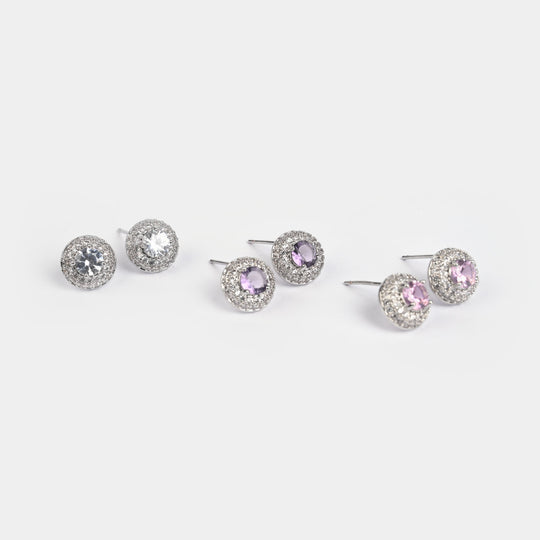 Girls Fancy & Stylish Earrings/Tops - Pack of 3