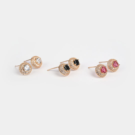 Girls Fancy & Stylish Earrings/Tops - Pack of 3