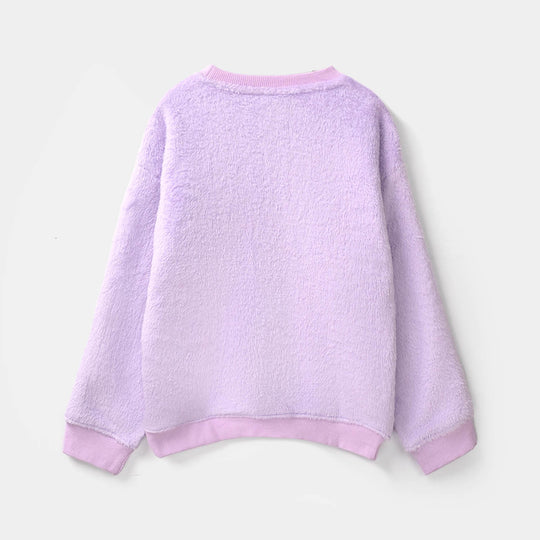 Girls Fleece Sweatshirt KITTY-Purple
