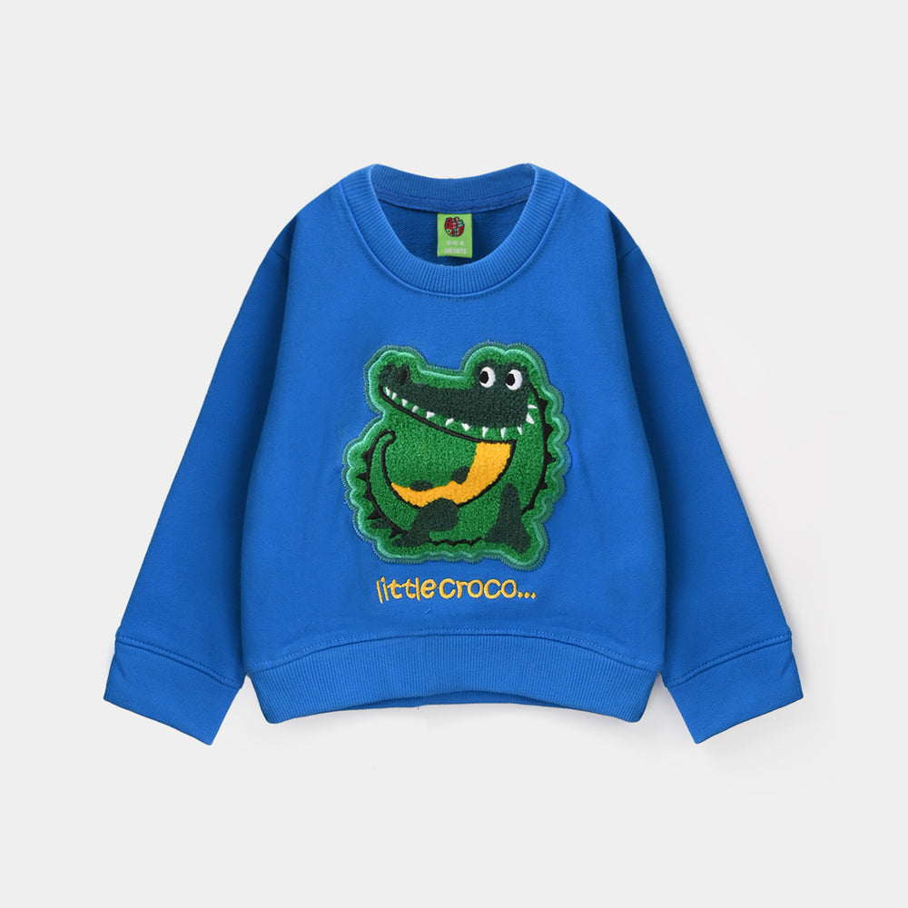 Infant Boys Jersey/Terry Sweatshirt Little Crocodile -Blue