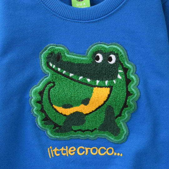 Infant Boys Jersey/Terry Sweatshirt Little Croco-Blue