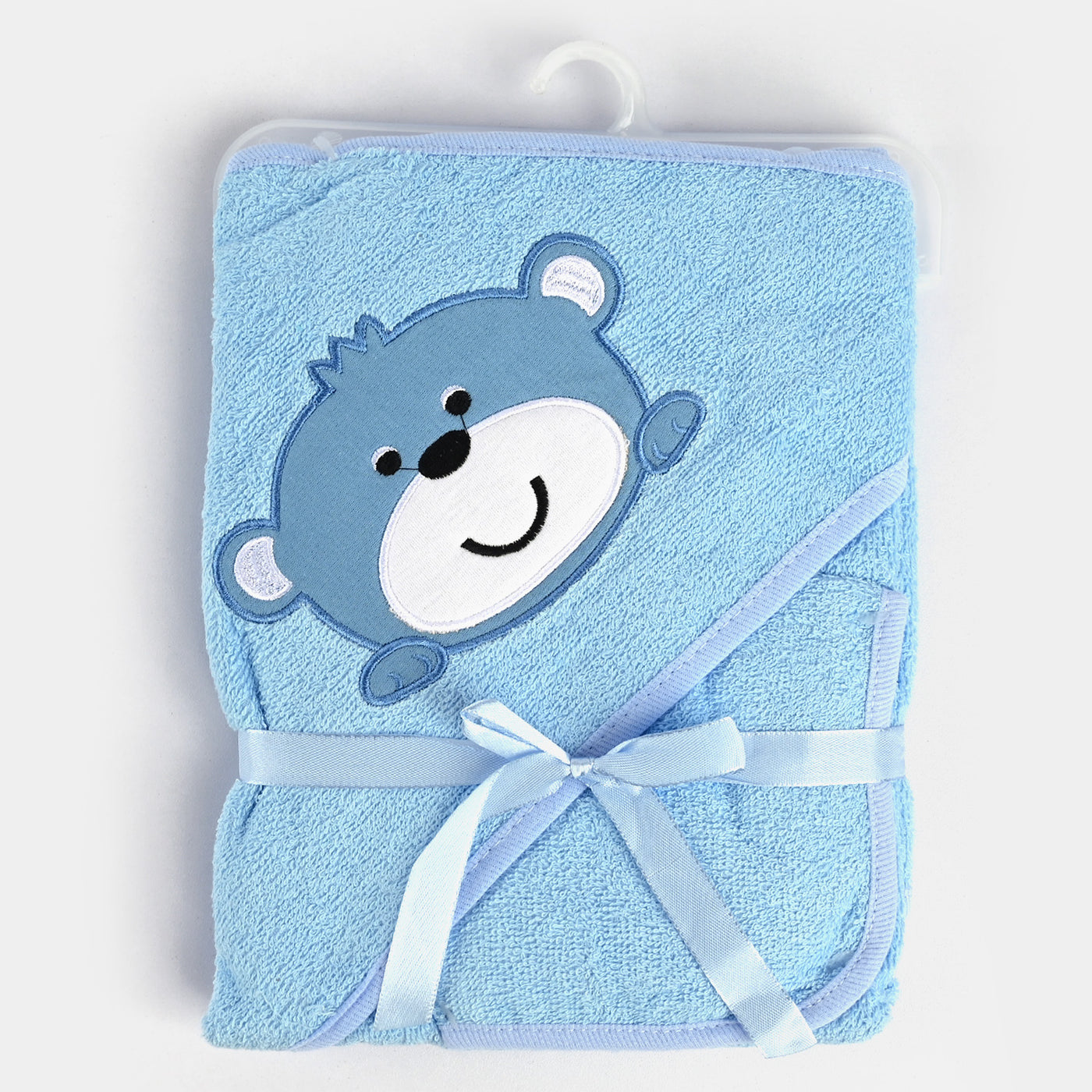 Baby Hooded Bath Towel +1 PCs Face Towel-Blue