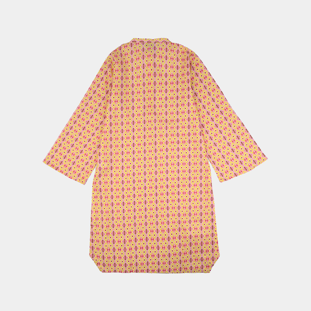 Girls Cotton Printed 2-Piece Ikhat Set - Multi
