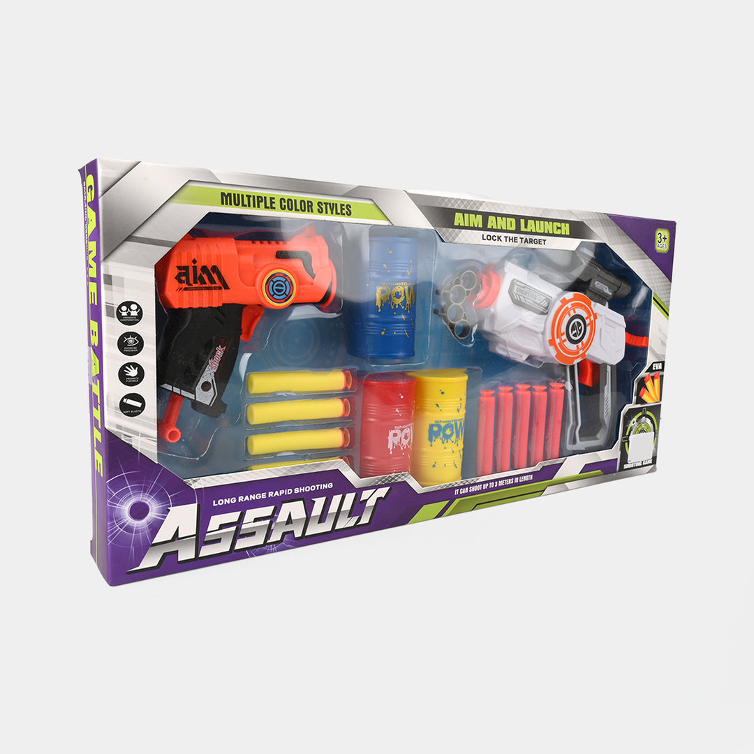 Eva Soft Dart Launcher With Barrels Play Set For Kids