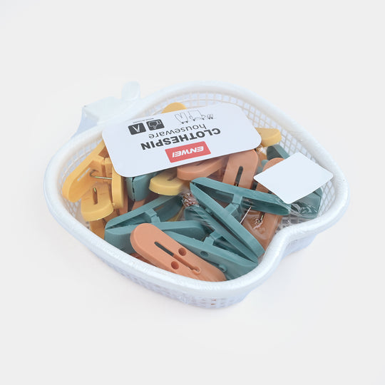 Plastic Laundry Clips with Storage Basket