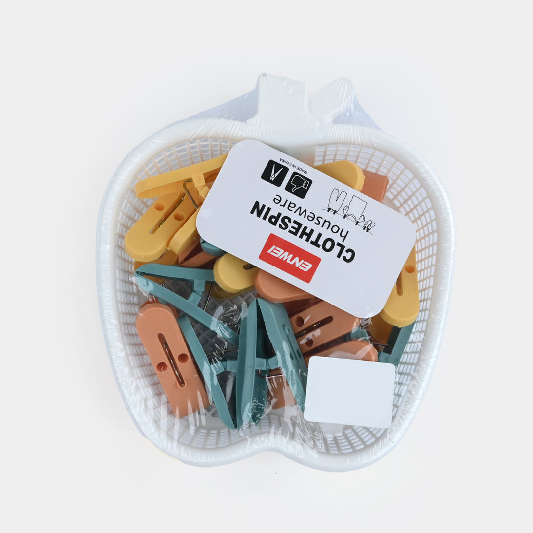 Plastic Laundry Clips with Storage Basket