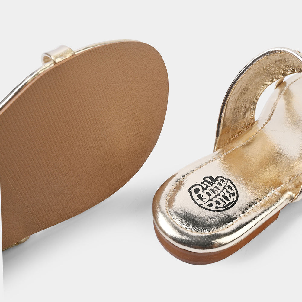 Girls Kolhapuri TA-004-GOLDEN