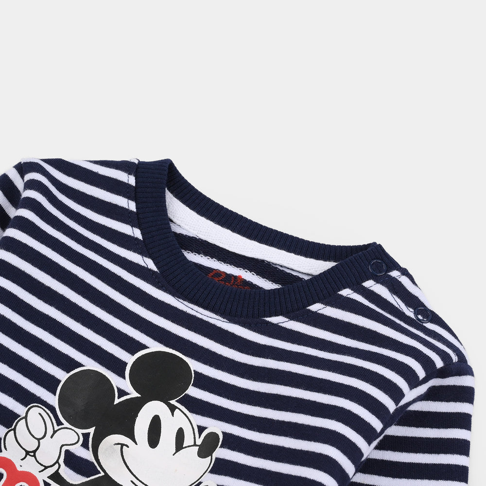 Infant Boys Jersey/Terry Sweatshirt - Navy