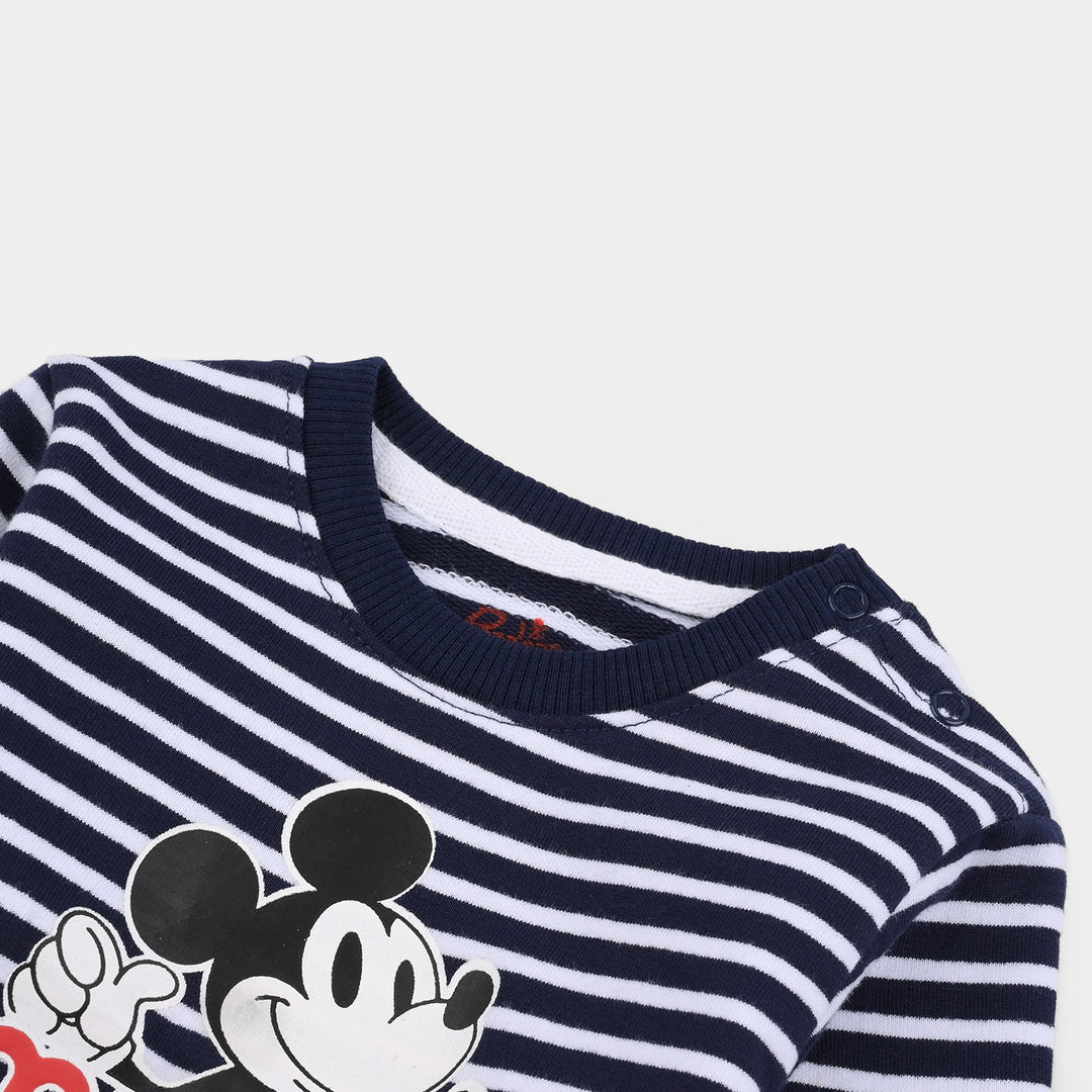 Infant Boys Jersey/Terry Sweatshirt - Navy