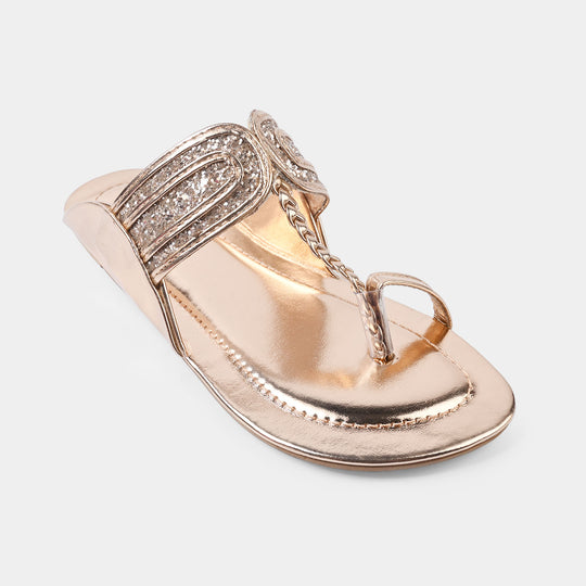 Girls Kolhapuri AS-007-CHAMPAGNE