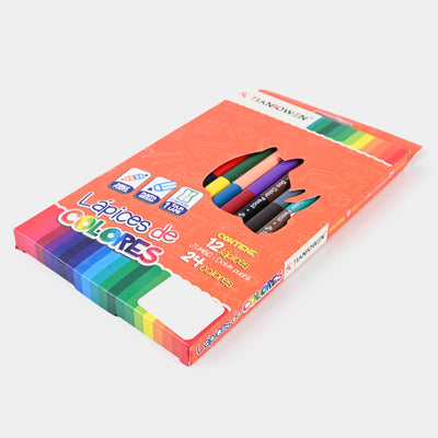 Double Sided Color Pencil Jumbo 12*24 For Kids