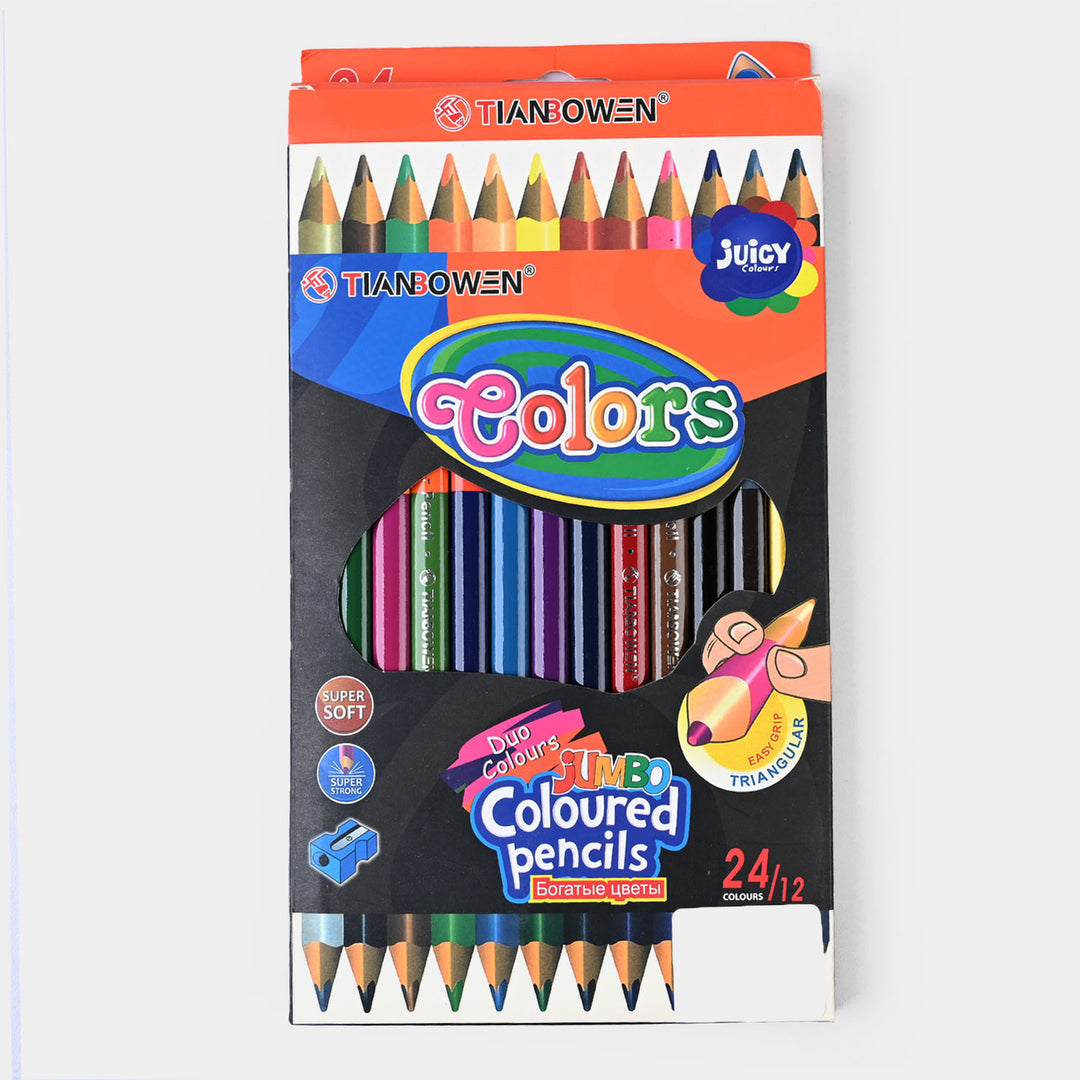 Double Sided Color Pencil Jumbo 12*24 For Kids