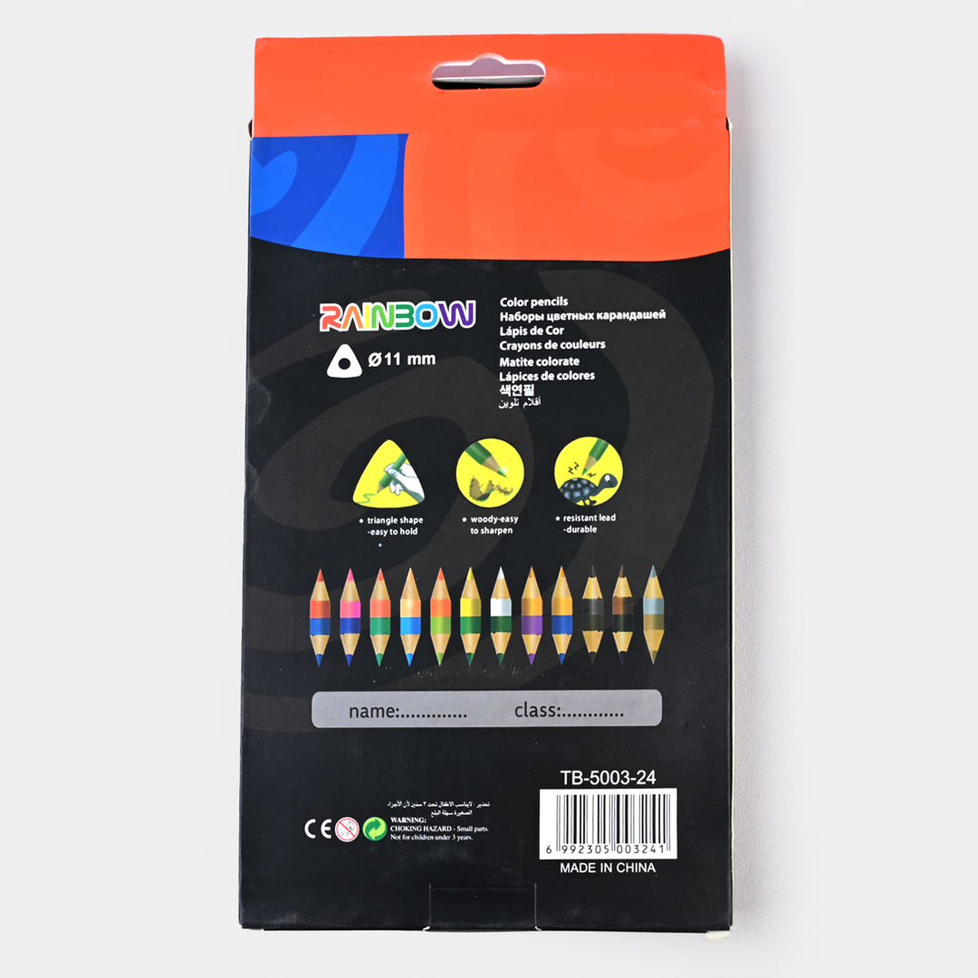 Double Sided Color Pencil Jumbo 12*24 For Kids