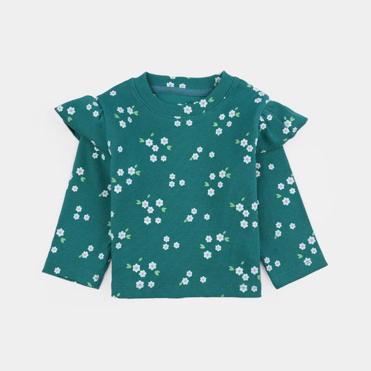 Infant Girls Rib T-Shirt - Green