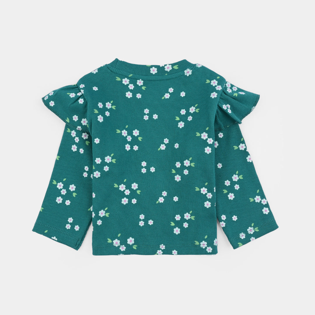 Infant Girls Rib T-Shirt - Green