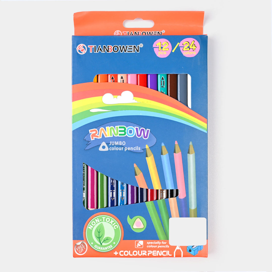 Double Sided Color Pencil Jumbo 12*24 For Kids