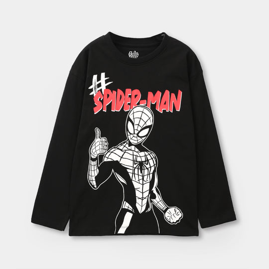 Boys Jersey/Terry T-Shirt-BLACK