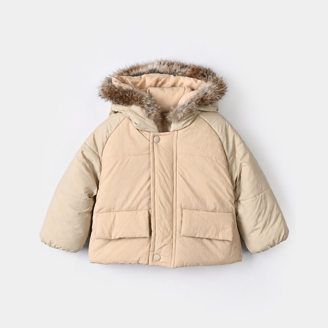 Infant Boys Polyester Quilted Jacket Sand-BROWN
