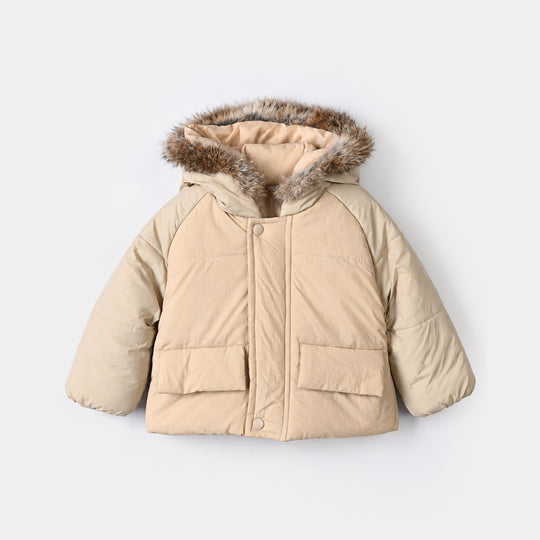 Infant Boys Polyester Quilted Jacket Sand-BROWN