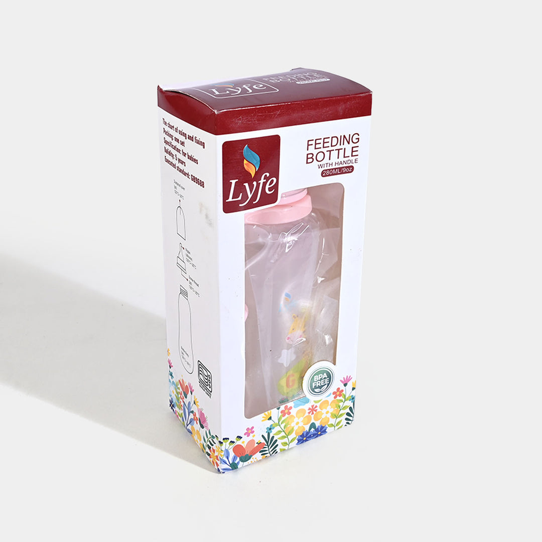 Lyfe Baby Plastic Feeding Bottle 9Oz |280ml |Natural Pink