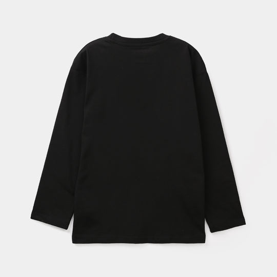 Boys Jersey/Terry T-Shirt-BLACK