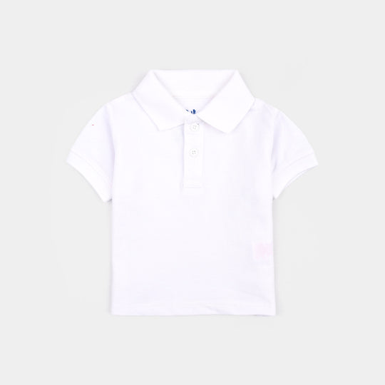 Infant Boys Cotton PK Polo Basic-White
