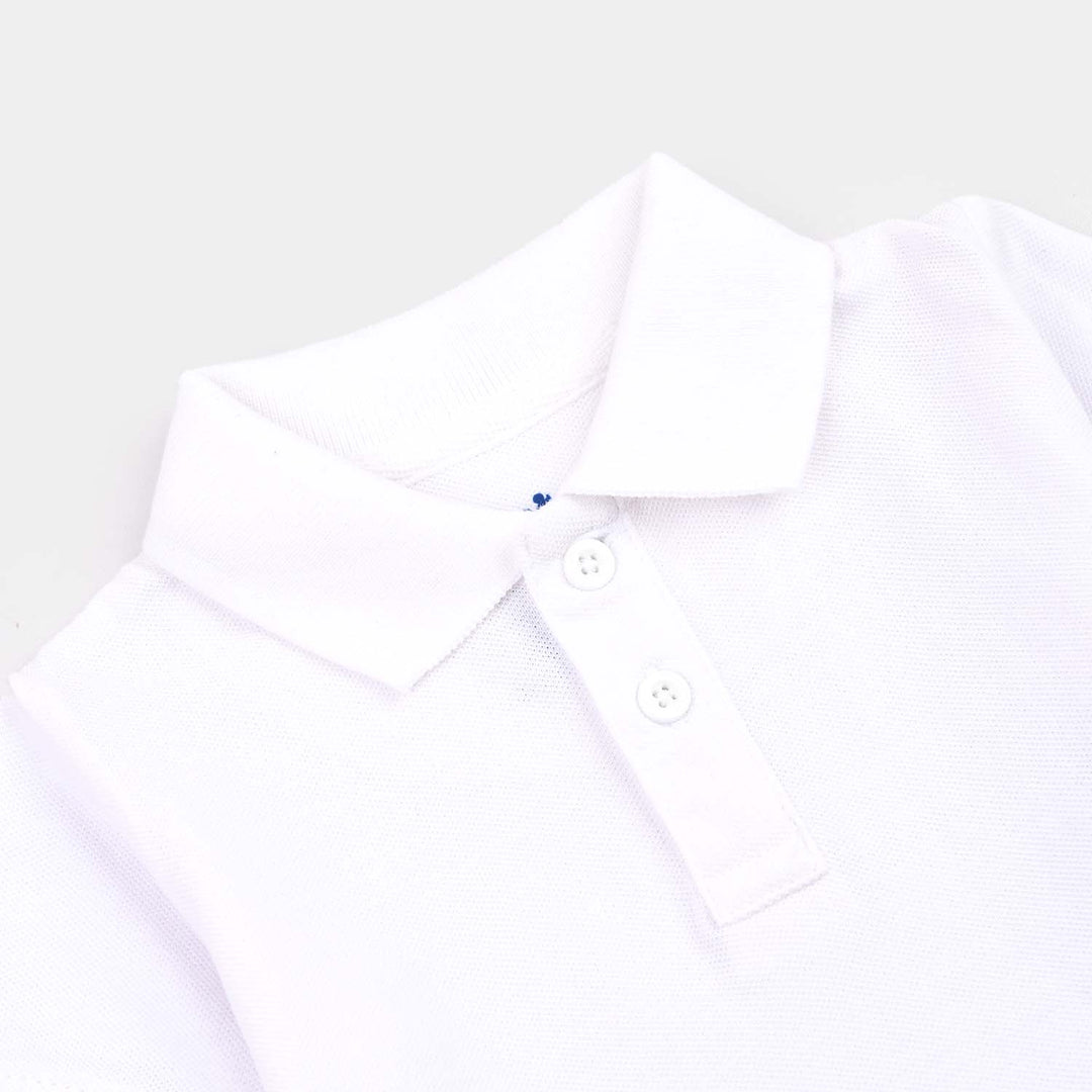 Infant Boys Cotton PK Polo Basic-White
