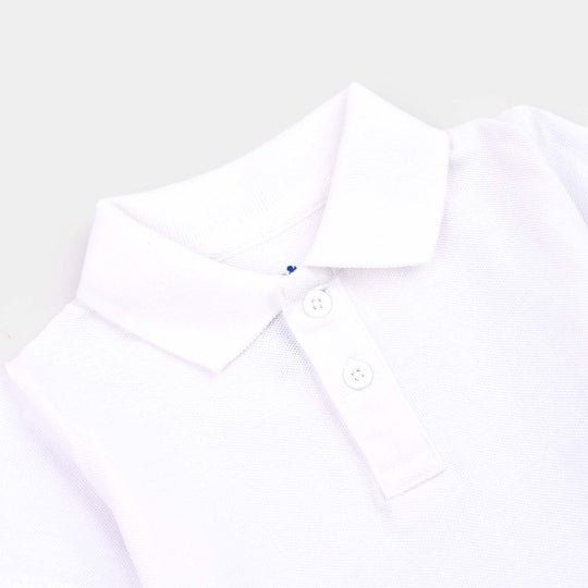 Infant Boys Cotton PK Polo Basic-White