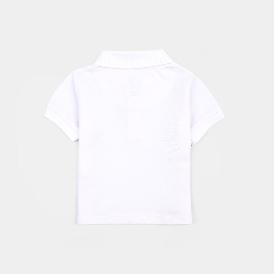 Infant Boys Cotton PK Polo Basic-White