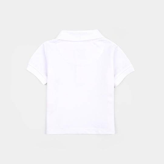 Infant Boys Cotton PK Polo Basic-White
