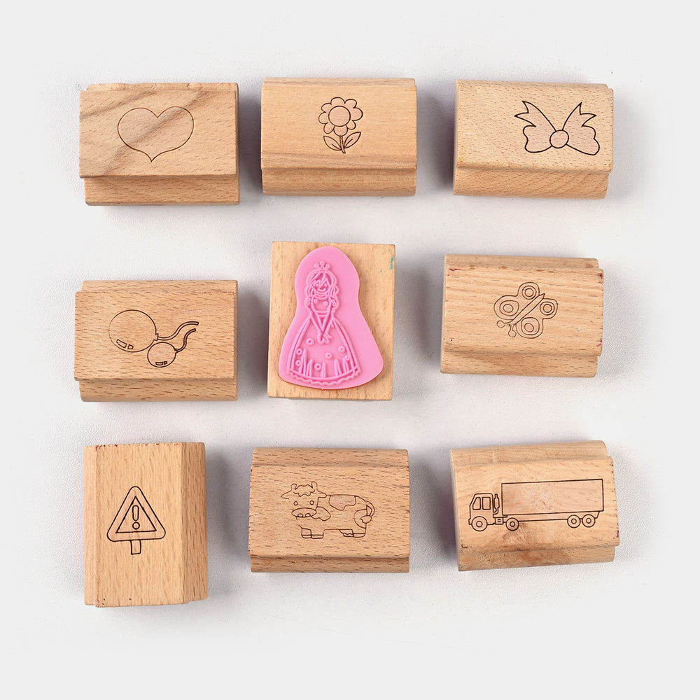 Kids Wood Stamp Set For Kids