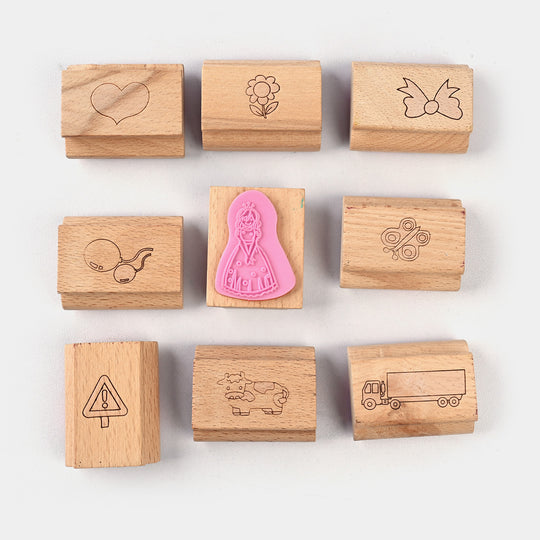 Kids Wood Stamp Set For Kids