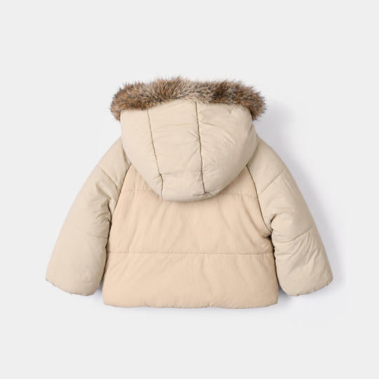 Infant Boys Polyester Quilted Jacket Sand-BROWN