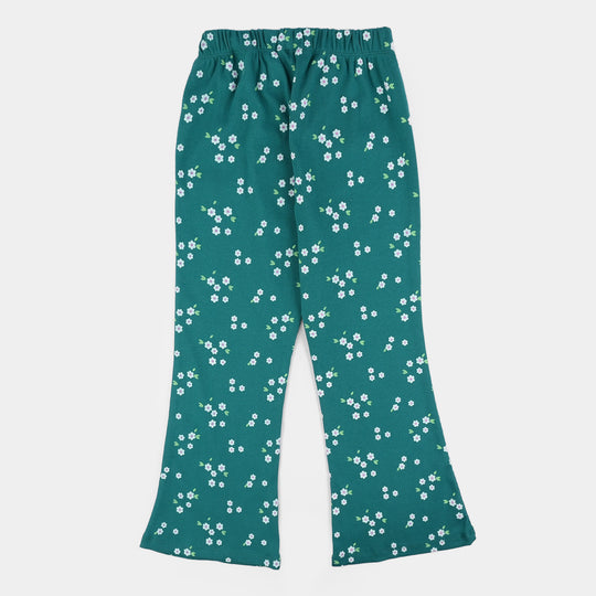 Girls Rib Printed Tight Flower