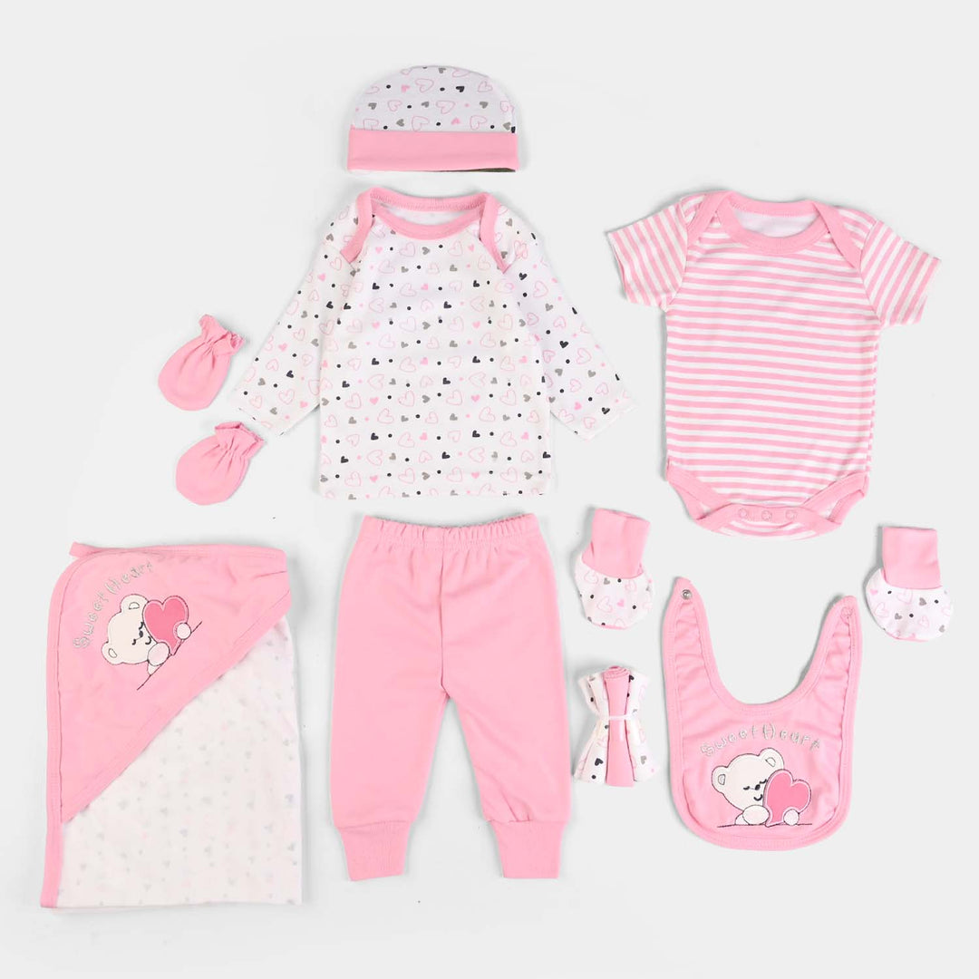 Baby Infant Starter Set 11 Pcs Heart-Light Pink
