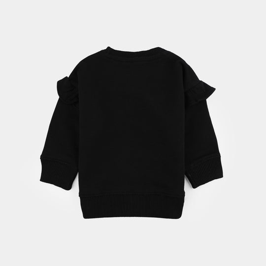 Infant Girls Cotton Terry Sweatshirt Duck-BLACK