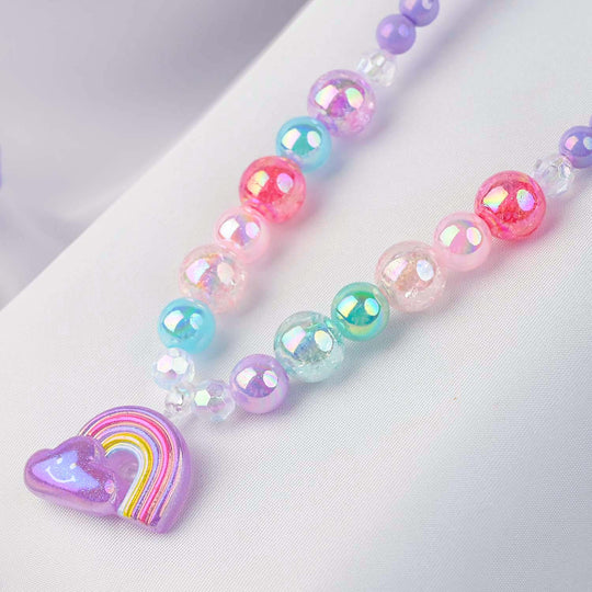 GIRLS CHARM BEADED NECKLACE & BRACELET