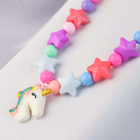 GIRLS CHARM BEADED NECKLACE & BRACELET