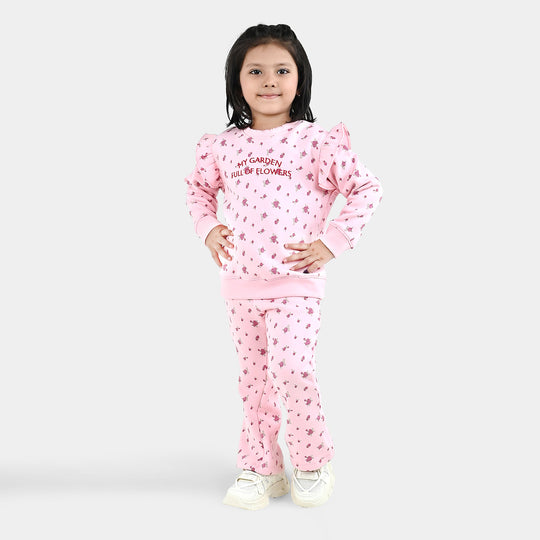 Girls Fleece 2 Piece Suit My Garden - Pink