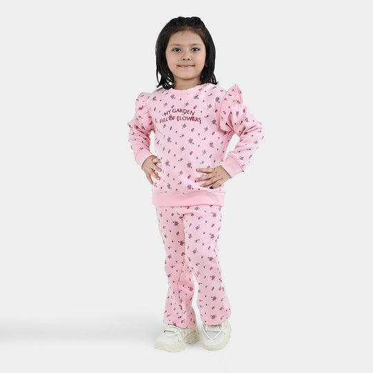 Girls Fleece 2 Piece Suit My Garden - Pink