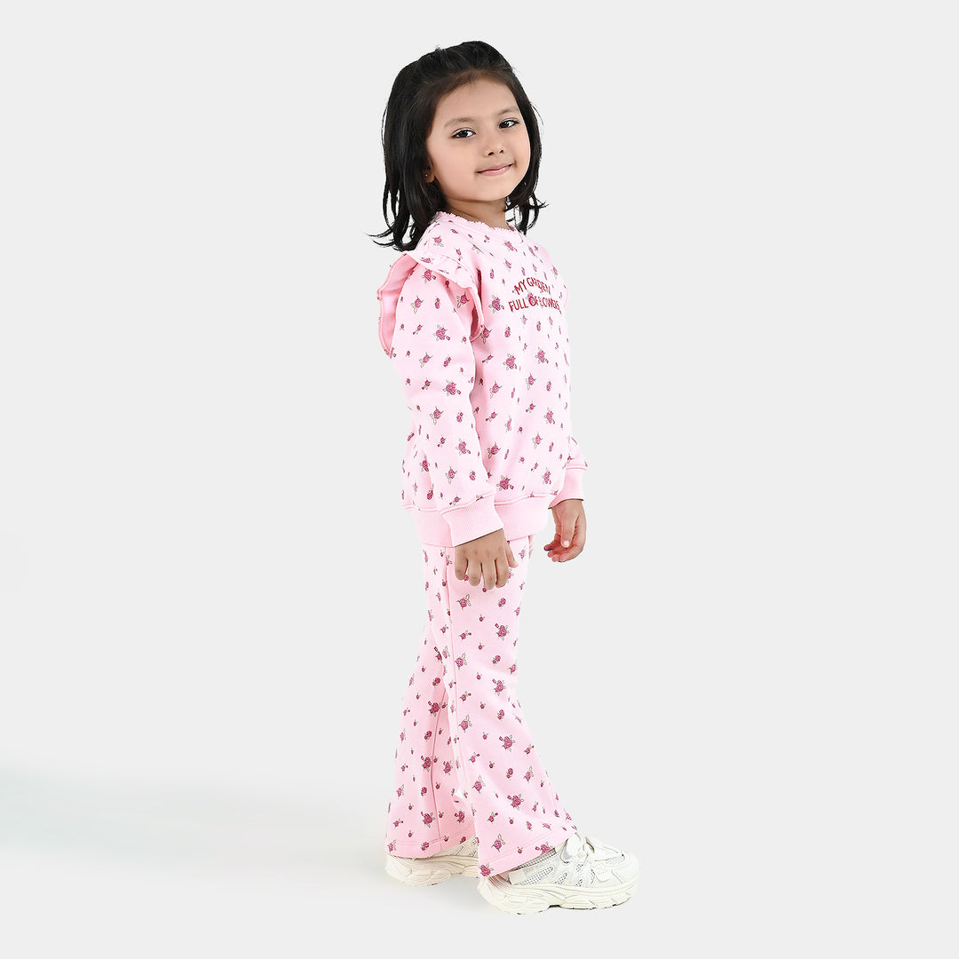 Girls Fleece 2 Piece Suit My Garden - Pink