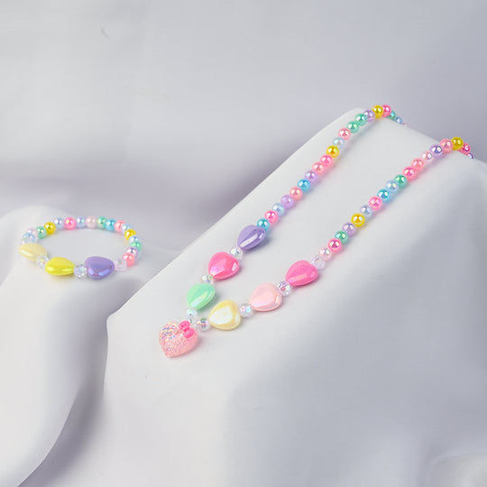 GIRLS CHARM BEADED NECKLACE & BRACELET