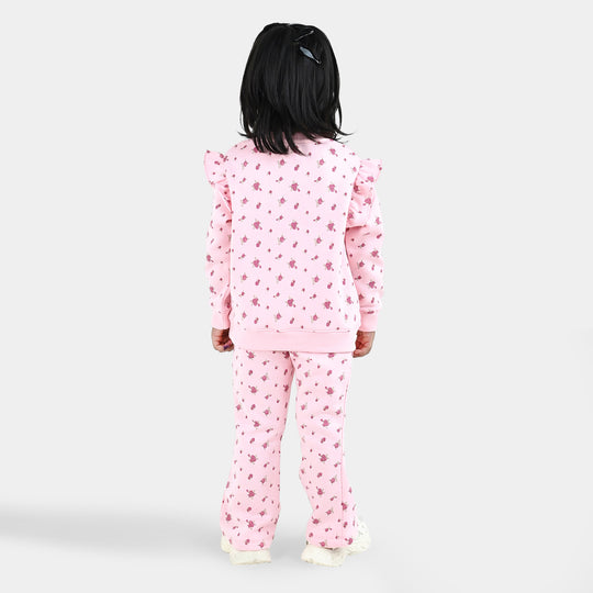 Girls Fleece 2 Piece Suit My Garden - Pink