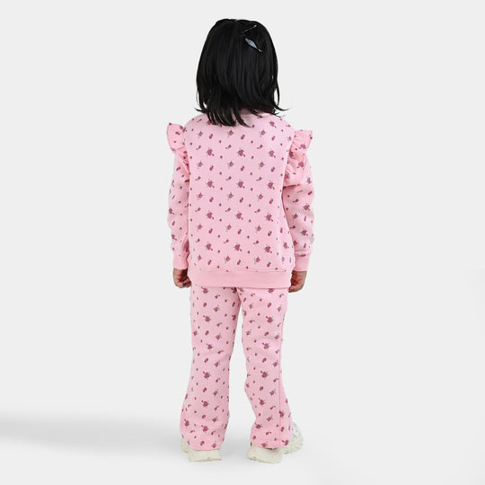 Girls Fleece 2 Piece Suit My Garden - Pink